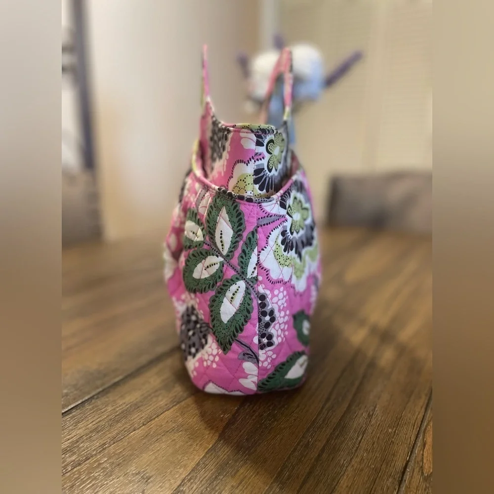 Vera Bradley Abby Priscilla Pink Green 12177-124 Satchel Purse Hand Bag Floral - Picture 2 of 9